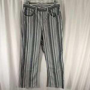 Levis Jeans Women's 30x30 White Blue Striped 5 Pockets 100% Cotton Button Zip